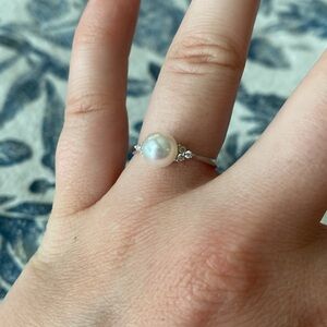 Pearl Engagement Ring